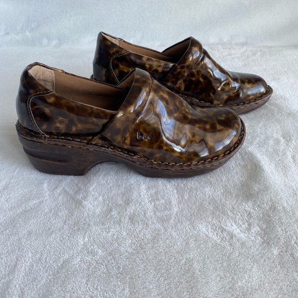 B.O.C. by Born Women's Shoes 8.5 Peggy Tortoiseshell Clogs Brown Leopard Y2K - Picture 6 of 14